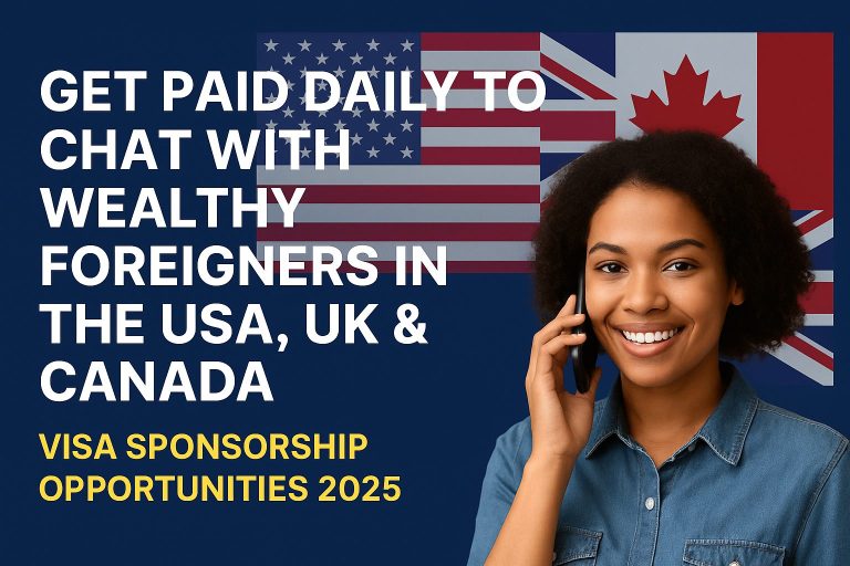 Get Paid Daily to Chat with Wealthy Foreigners in the USA, UK & Canada – Visa Sponsorship Opportunities 2025